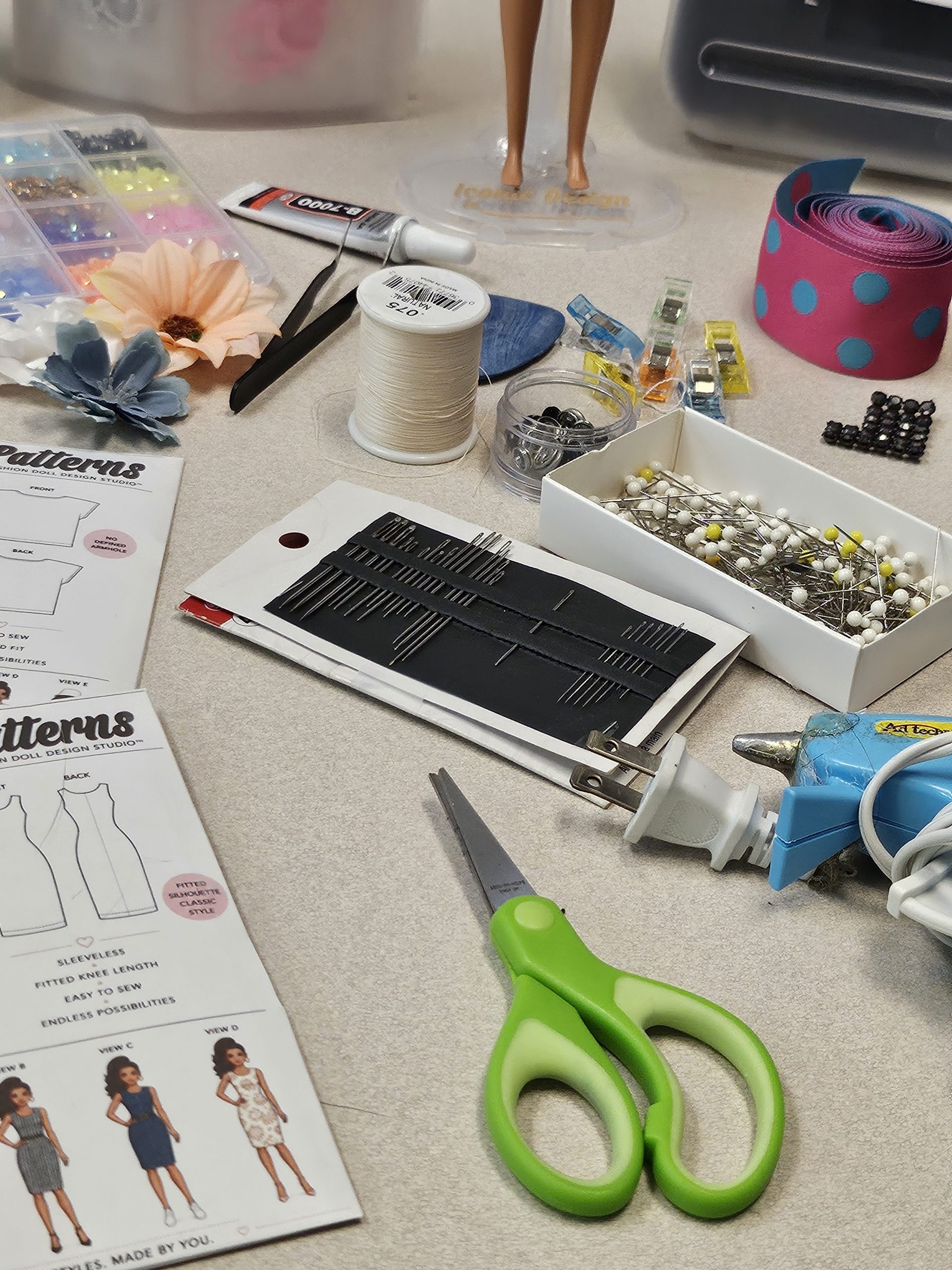 Mini design studio with project tools and materials